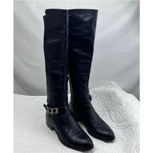 Donald J Pliner Women's Black Leather Knee High Boots - Size 7 - Picture 1 of 13