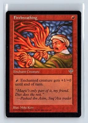 (3x) FIREBREATHING – MTG Magic the Gathering Card – Mirage – Common - Image 1 of 4