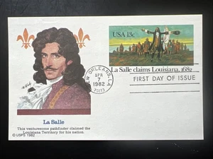 La Salle Claims Louisiana 13c Postcard 1st Day Issue Fleetwood 1982 - Picture 1 of 2