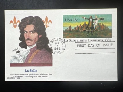 La Salle Claims Louisiana 13c Postcard 1st Day Issue Fleetwood 1982 - Image 1 of 2