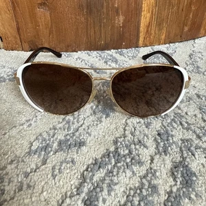 Tory Burch Sunglasses TY6052 White And Tortoise Shell Scratches - Picture 1 of 8