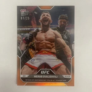 2025 Topps Now UFC Merab Dvalishvili #32 Retains Bantamweight Title Orange 07/25 - Bild 1 von 3