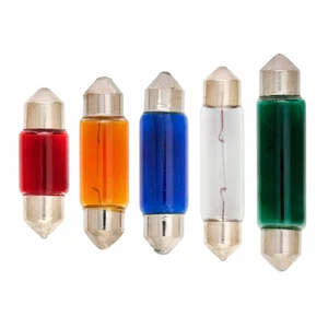 10x Soffitte 12V 5W S8,5 Bombilla 12Voltios 5W C5W Rojo Verde Azul 31mm - 44mm - Imagen 1 de 11