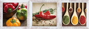 3er-Set gerahmte Bilder GEWÜRZE KÜCHE 3 x 23 x 23 cm – Deko Essbereich - Bild 1 von 3