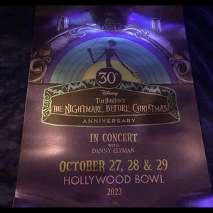 Póster Disney Pesadilla antes de Navidad 30 aniversario Hollywood Bowl - Imagen 1 de 3