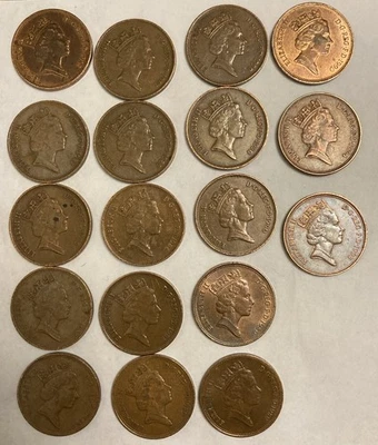 Lote De 18 Dos Peniques 1985, 1986, 1987 1988, 1989, 1990, 1994,1995. Foto 1 de 2