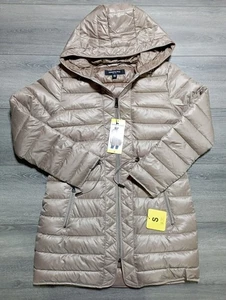Abrigo Kenneth Cole Puffer Adulto Mujer Pequeño Marrón Con Capucha - Imagen 1 de 7