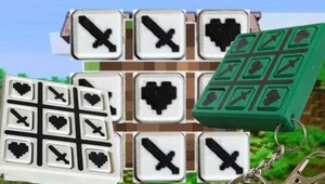 TicTacToe Minecraft Cubic Portachiavi Zaino Portachiavi Ritorno a Scuola Portachiavi Giocattolo - Foto 1 di 17