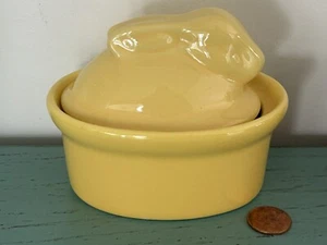 Vintage BIA Ceramic Bunny Rabbit Mini Individual Tureen Yellow Easter Decor - Picture 1 of 2