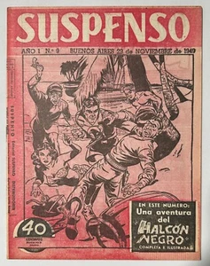 RARE SUSPENSO N° 9 BLACKHAWK MINT ARGENTINA SPANISH 1949 - Picture 1 of 5