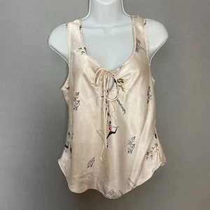 Canotta canottiera vintage pigiama yoga pose bias taglio scollo a V crema cut-out - Foto 1 di 12