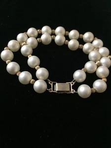 NAPIER SIMULATED PEARL BRACELET DOUBLE STRAND VINTAGE CLASSIC - Picture 1 of 3