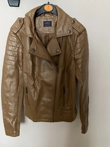 M&S soft leather feel tan jacket Size 8 VGC - Picture 1 of 3