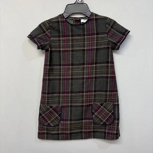Brooks Brothers Fleece Girl Kids 100% Wool Mini Dress Size 6 Plaid M293 -7 - Picture 1 of 14