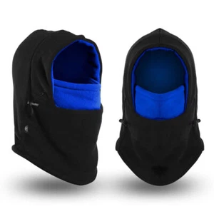 Kids Winter Fleece Balaclava Hat Thermal Neck Warm Full Face Ski Mask Hood Cap - Picture 1 of 11