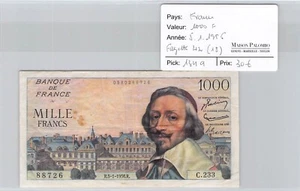 France - 1000 Francs - 5.1.1956 - F.42(18) - C.233 - N°88726 - Picture 1 of 2