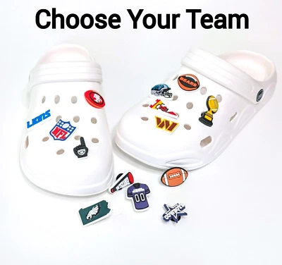 NFL SHOE CHARMS (14 pieces each) Football Accessories Gift (Choose Your Team!) - Image 1 of 3