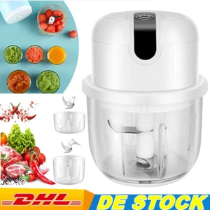 Elektrisch Zerkleinerer 250+100 ml Knoblauchhacker Universal Multi Zwiebelhacker - Bild 1 von 22