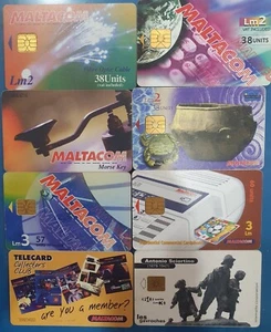 BUNDLE OF 8 MALTA PHONE CARDS - MALTACOM. FROM MALTA - Zdjęcie 1 z 1
