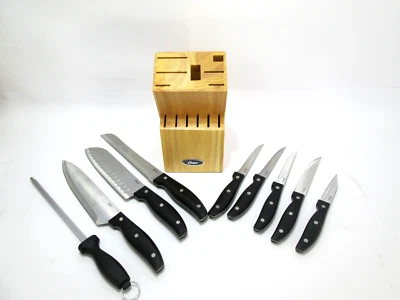 Juego de cubiertos Oster Evansville 13 piezas de acero inoxidable mango de plástico negro + bloque Foto 1 de 4