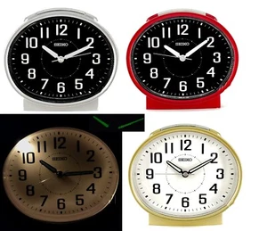 100% Seiko new Bedside Alarm Clock DESPERTADOR QHK059 bell,light,sweep+Free Ship - Picture 1 of 8