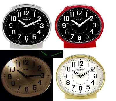 100% Seiko new Bedside Alarm Clock DESPERTADOR QHK059 bell,light,sweep+Free Ship - Image 1 of 2