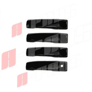 Fit TOYOTA TUNDRA CREWMAX 2007-2010~18 BLACK GLOSS 4 DOORS HANDLES COVERS W/O KH - Picture 1 of 1