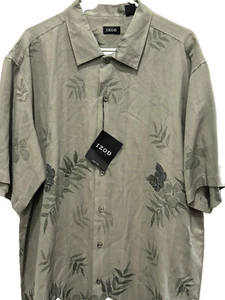 IZOD Golf Green S/S Button Down Shirt Size XL Relaxed Fit,Point Collar,Silk NWT - Picture 1 of 8