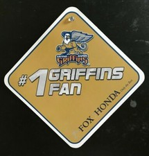  VINTAGE 1996-97  Grand Rapids Griffins  WINDOW CLING  "#1 FAN"   IHL HOCKEY    