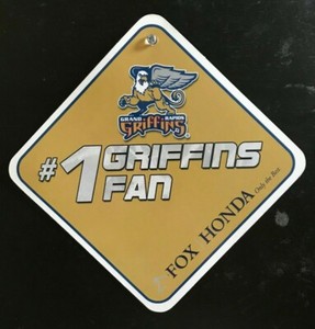  VINTAGE 1996-97  Grand Rapids Griffins  WINDOW CLING  "#1 FAN"   IHL HOCKEY    