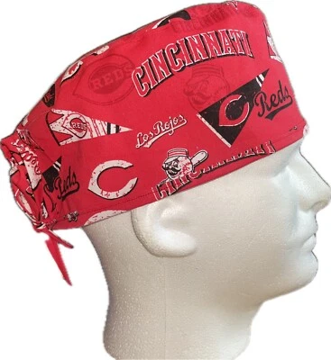 MLB Cincinnati Reds Flag Scrub Hat Chemo Cap READ DESCRIPTION!!! - Image 1 of 4