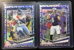 🔥2023 Optic Prizm Stars Silver Holo Lamar Jackson & Derrick Henry Ravens Lot - Picture 1 of 2