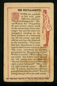 Poetry Poem Story Postcard His Peculiarity Stutter Stammer Best Story Series # 4 - Picture 1 of 2