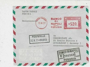 Italy 1977 Banco Di Napoli Registered Machine Cancel Stamps Cover Ref 24629 - Picture 1 of 2