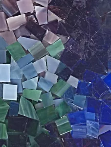 Mosaic Glass: COOL COLOR MIX (Blue/Green/Purple) 5 ounce Stained Glass pack - Picture 1 of 1