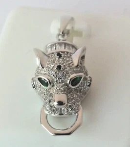 NEW .925 Sterling SILVER Reflective CZ LION-HEAD pendant for necklace 27X11MM - Picture 1 of 12