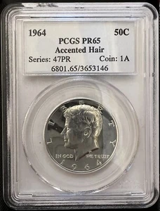 Medio dólar de plata Kennedy 1964 50c monedas acuñadas PF65 moneda rara graduada de EE. UU. -146 - Imagen 1 de 2