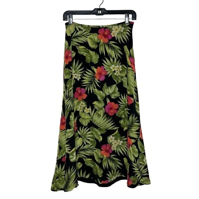 Maxi Falda Lauren Ralph Lauren Petite Seda Talla 6P Multicolor Tropical Floral Foto 1 de 4