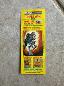 Vintage 1985 GI Joe Cobra Eels Triple Win Scratched Card Hasbro ARAH - Picture 1 of 3