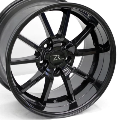 Llantas réplica 17" negras brillantes FR500 17x9 17x10,5 5x114,3 Mustang 94-04 Foto 1 de 4