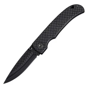 Hoja de cuchillo plegable de fibra de carbono 7,6 cm total 19,5 cm afilada + clip trasero - Imagen 1 de 4