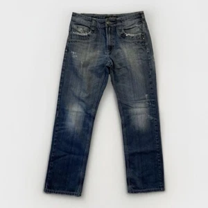 Yaso Marken Jeans Herren 32 x 33 blau Y2K Straight Distressed Nieten Taschen Grunge - Bild 1 von 17