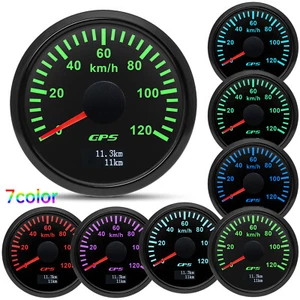 52mm schwarzes GPS Geschwindigkeitsmesser 0-120km/h Messgerät für Bootswagen Lkw - Picture 1 of 12