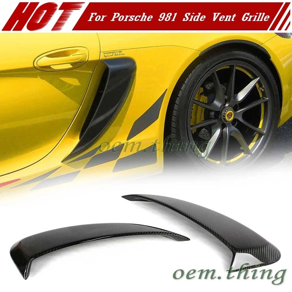 16 Fit For Porsche 981 GT4 Boxster Cayman Air Intakes Vents Grilles Real Carbon - Image 1 of 4