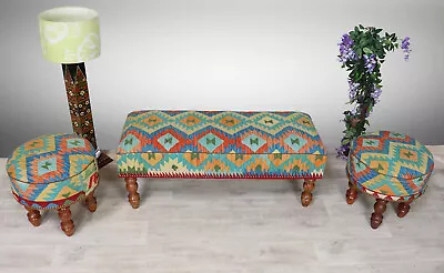 3er Set Orientalische Kelim Sitzbank Hocker Ottomane Sofa  Couch Kilim Bench 23A • 1,490€