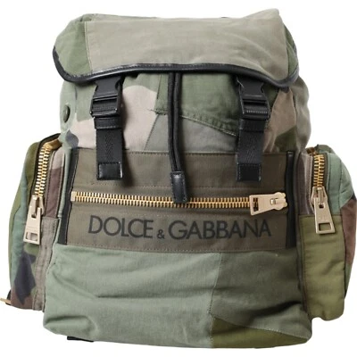 DOLCE & GABBANA Bolso Militar Verde Retazos Mochila Bolso Hombres 2690usd Foto 1 de 4