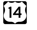 Us Route 14 Sticker R1882 Highway Sign Road Sign