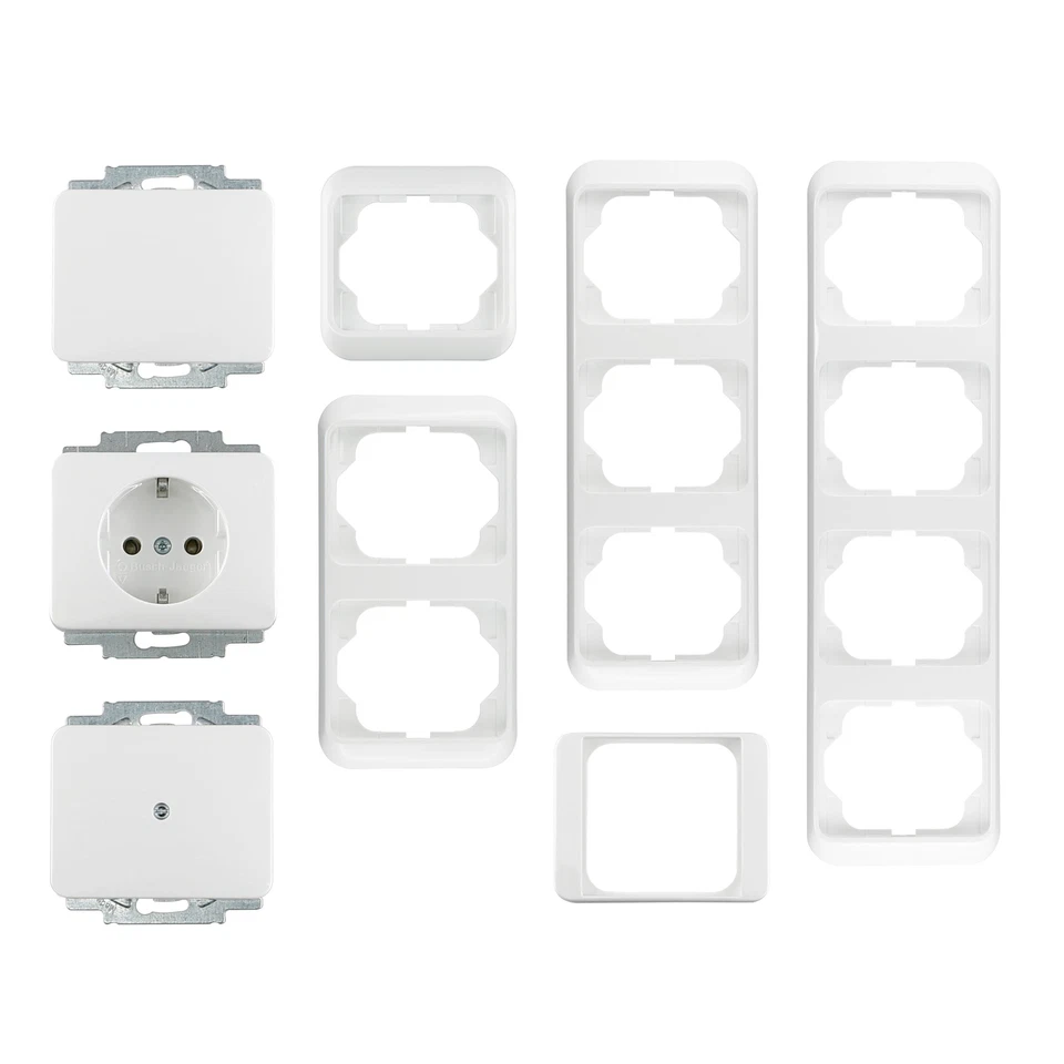 BUSCH JAEGER Alpha Nea Rahmen Steckdose Schalter Abdeckung Auswahl studioweiß - Bild 1 von 1