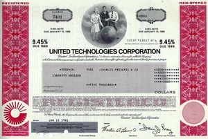 United Technologies Corporation, 1981, 9.45% note due 1989 ($100,000) - Picture 1 of 1