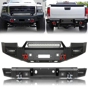Steel Front/Rear Bumper W/Winch Plate & LED Lights For 2007-2013 GMC Sierra 1500 - Picture 1 of 17